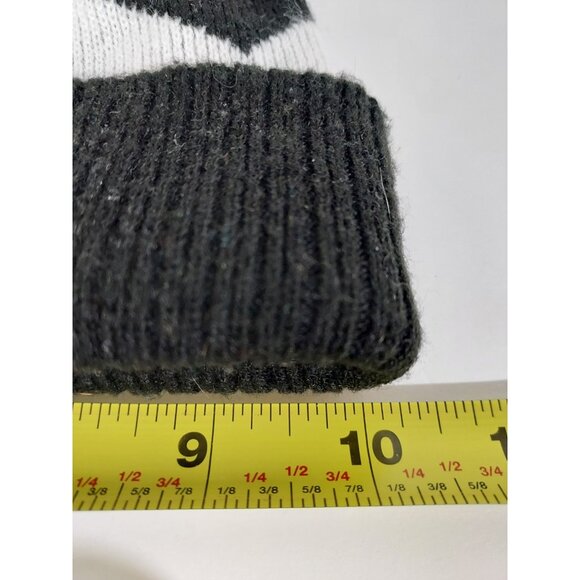 Hat O Neil Beanie Knit Ski Black Heavy Knitted W Logo Pom Pom - Picture 7 of 8
